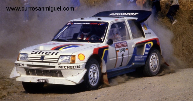 El Peugeot 205 Turbo 16 de motor central era una máquina brutal diseñada para ganar. Y vaya si ganó. 