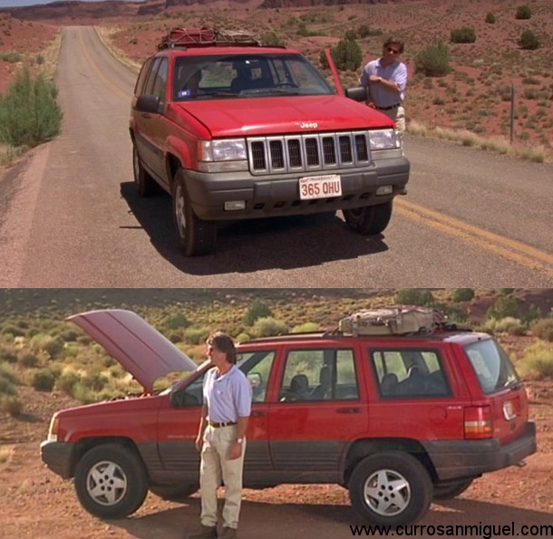 Un Grand Cherokee Laredo rojo fue tan protagonista como Kurt Russell en la película de 1996 