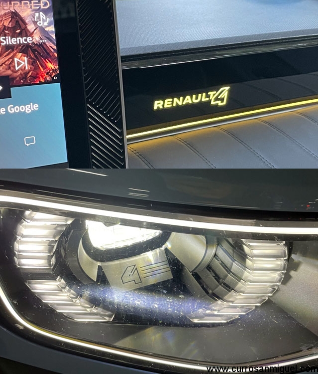 Hay muchos detallitos de Renault 4 por aquí y por allá. incluso dentro de los faros. 